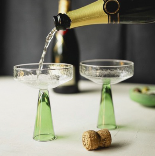 Claude coupeglas 2-pack klara och gröna