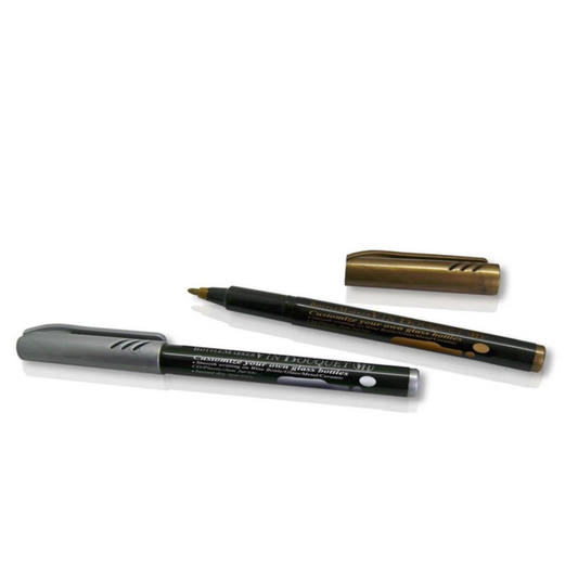 Glaspennor för flaskmärkning guld och silver