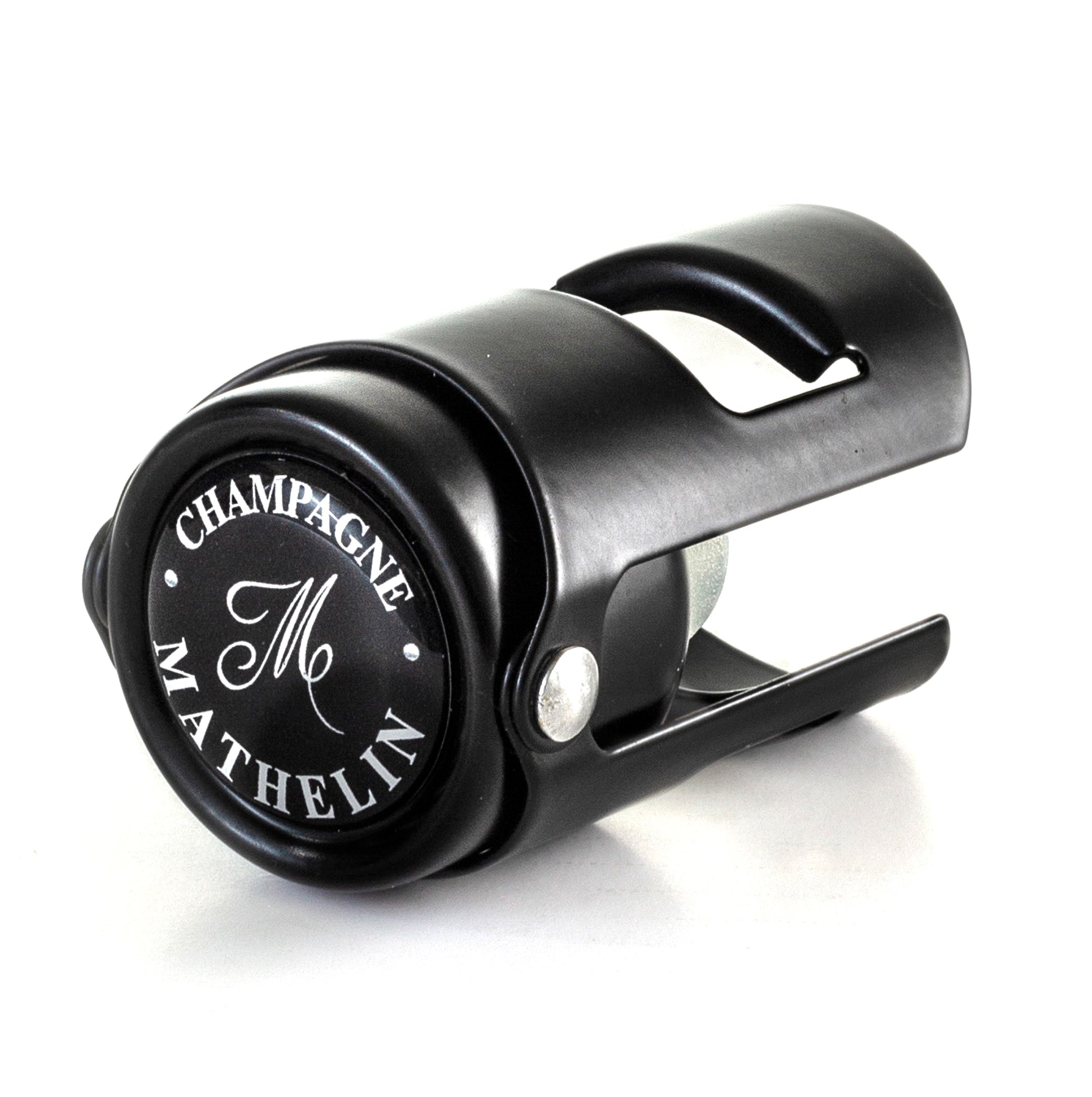 Champagneförslutare i svart metall