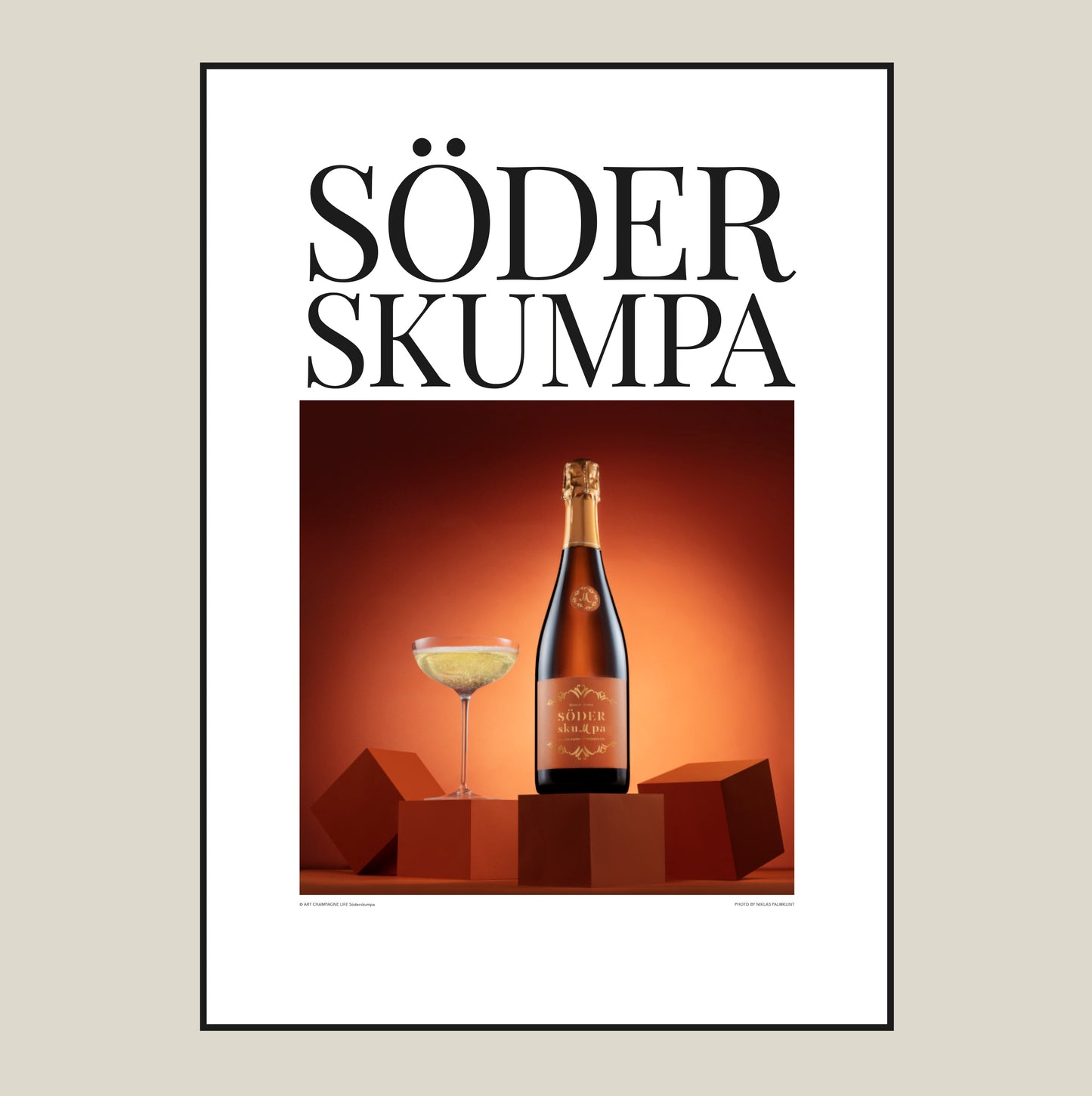 Poster Söderskumpa – nordisk champagneglädje tillägnad Södermalm i Stockholm