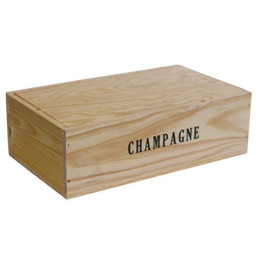 Champagnelåda trä 2 flaskor
