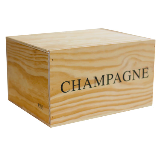 Champagnelåda trä 6 flaskor