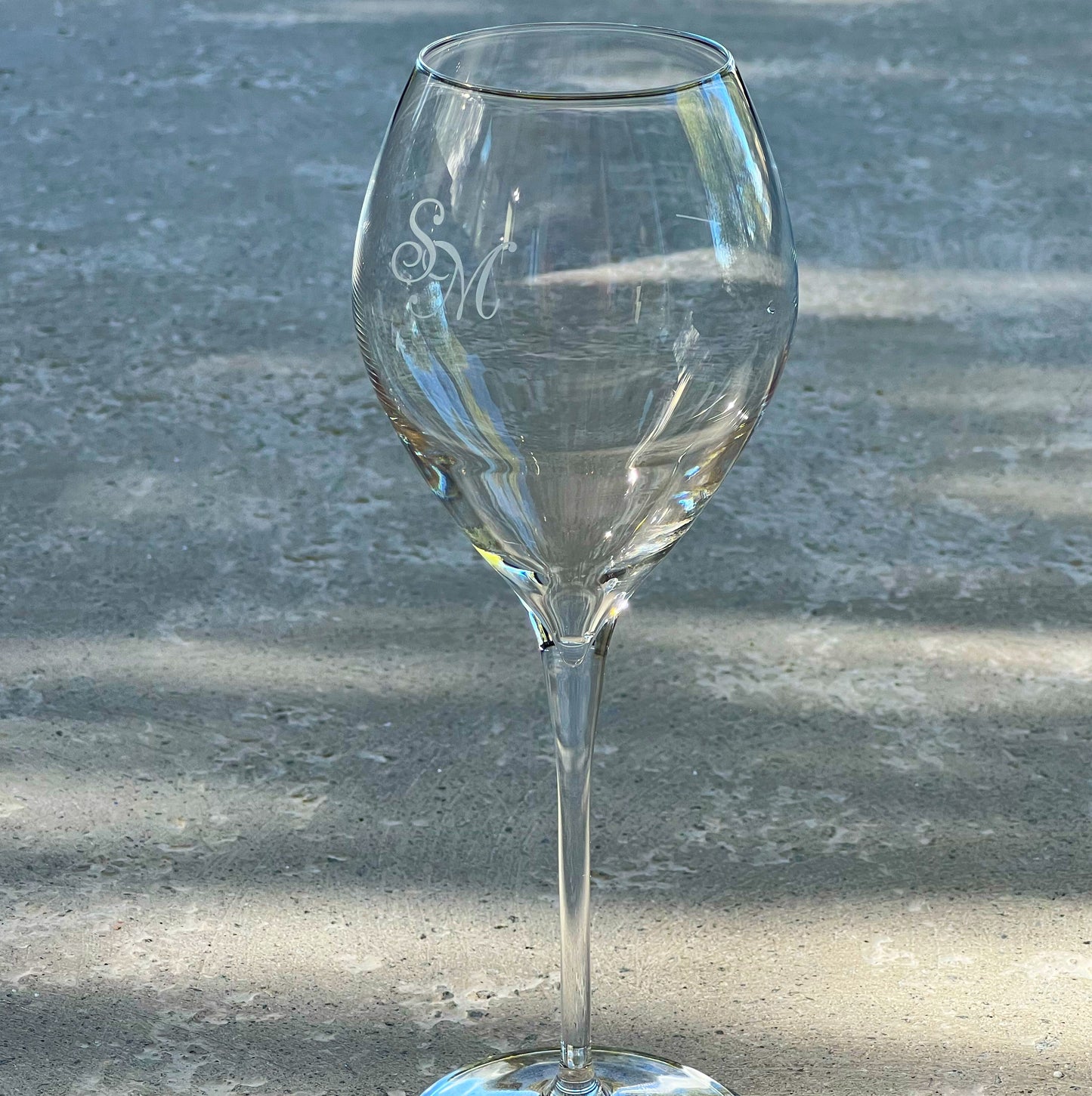 Champagneglas, tulpan utan innehåll