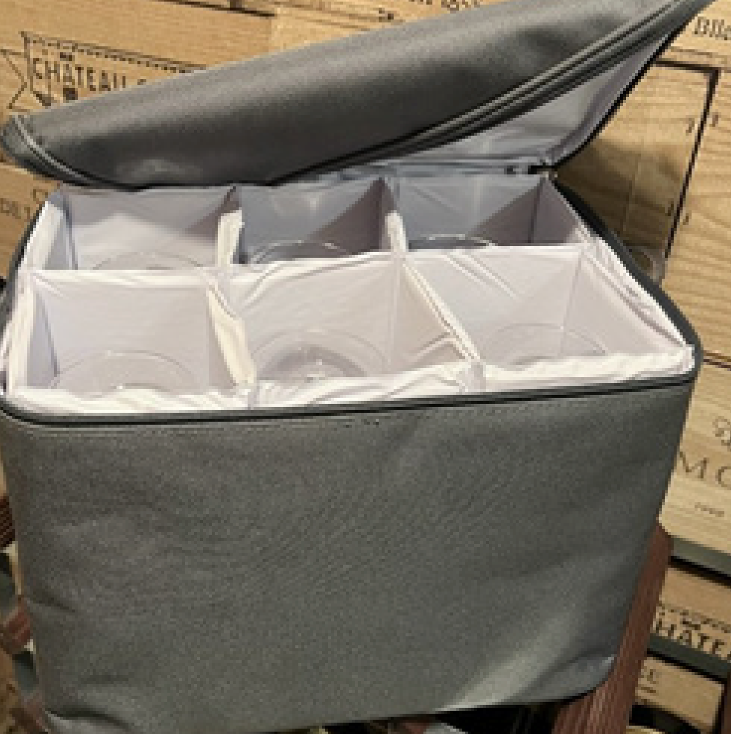 Vinglasväska Grå – För 6 Glas