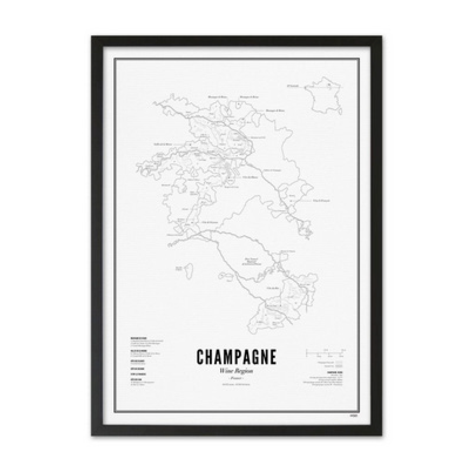 Poster Champagne karta 