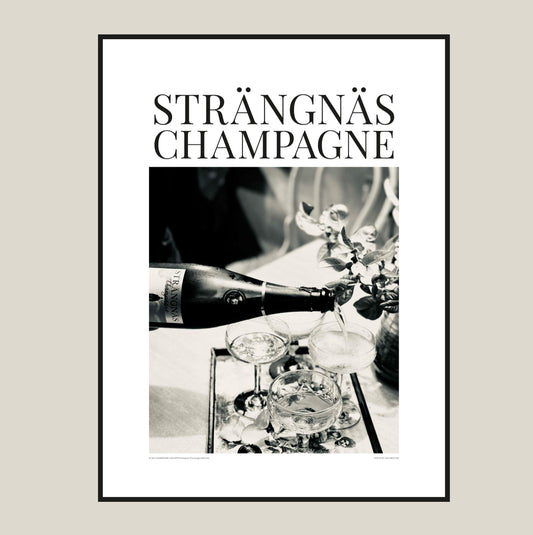 Strängnäs Champagne Moment – Svartvit poster