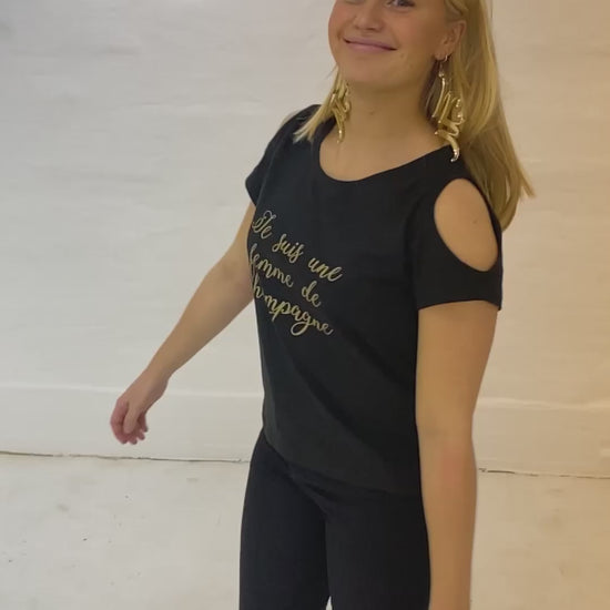 Svart t-shirt champagne